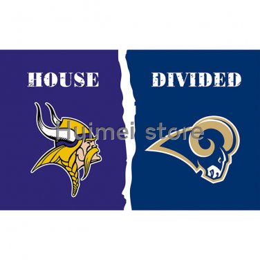 Minnesota Vikings flag banner vs divided 90x150 Los Angeles Rams flag one digital print banner