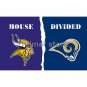 Minnesota Vikings flag banner vs divided 90x150 Los Angeles Rams flag one digital print banner