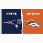 New England Patriots VS Denver Broncos House Divided Flag 3X5FT free shipping