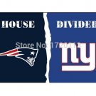 3x5 ft New England Patriots VS New York Giants house divided flag 150x90cm 2 metal grommets