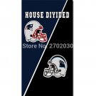 House Divided Helmet New England Patriots Flag Carolina Panthers Banners 3ft X 5ft