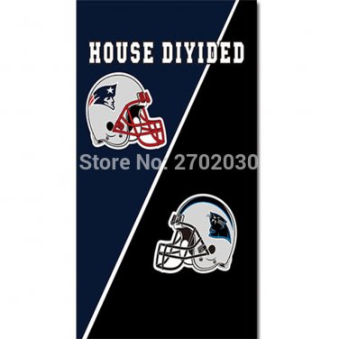House Divided Helmet New England Patriots Flag Carolina Panthers Banners 3ft X 5ft