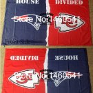 New England Patriots Kansas City Chiefs House Divided Flag 3ft x 5ft Polyester