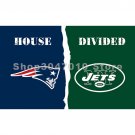 house divided flag 3x5ft New England Patriots flag vs banner New York Jets flag banner