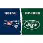 house divided flag 3x5ft New England Patriots flag vs banner New York Jets flag banner