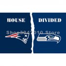 Seattle Seahawks banner house divided New England Patriots flag 3x5ft digital