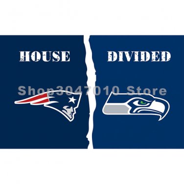 Seattle Seahawks banner house divided New England Patriots flag 3x5ft digital