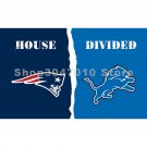 Outdoor Indoor Flag New England Patriots VS Detroit Lions House Divided 3X5  ft