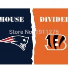 3x5 ft New England Patriots flag VS Cincinnati Bengals house divided flag 150x90cm