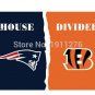 3x5 ft New England Patriots flag VS Cincinnati Bengals house divided flag 150x90cm