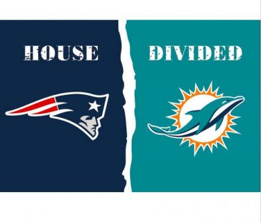3x5 ft New England Patriots VS Miami Dolphins house divided flag 150x90cm