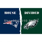 house divided flag 3x5ft New England Patriots flag vs banner Philadelphia Eagles flag