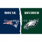 house divided flag 3x5ft New England Patriots flag vs banner Philadelphia Eagles flag
