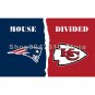 90x150cm New England Patriots flag Kansas City Chiefs house divided flag banner