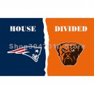 New England Patriots Flag and Cleveland Browns divided  flag 3x5 ft