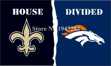 New Orleans Saints Denver Broncos House Divided Flag 3x5ft 150X90cm Polyester Flag Banner