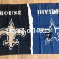 New Orleans Saints Dallas Cowboys House Divided Flag 3ft x 5ft Polyester