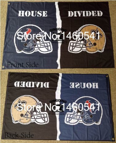 Houston Texans New Orleans Saints Helmet House Divided Flag 3ft x 5ft