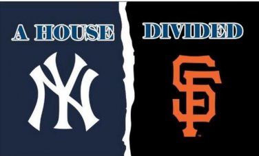 3x5 ft New York Yankees vs San Francisco Giants house divided flag 150x90 cm