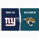 New York Giants VS Jacksonville Jaguars House Divided Rivalry Flag  150x90 cm