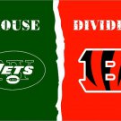 New York Jets vs Cincinnati Bengals House Divided Rivalry Flag 3'*5' 100D Polyester