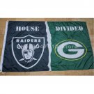 Oakland Raiders flag vs Green Bay Packers flag House Divided Rivalry Flag 90x150cm metal grommets
