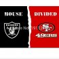 3x5 ft Oakland Raiders VS San Francisco 49ers house divided flag 150x90cm 2 metal grommets