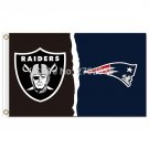 Oakland Raiders Flag Vs New England Patriots Banner Flag World Series House Divided flag 3x5 ft