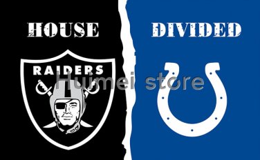 House Divided Rivalry Flag 90x150 polyester Oakland Raiders flag vs Indianapolis Colts flag 3x5 ft