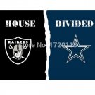 3x5 ft Oakland Raiders VS Dallas Cowboys house divided flag 150x90cm 2 metal grommets