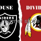 Oakland Raiders Flag champions house Washington Redskins divided flag  3ft x 5ft