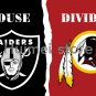 Oakland Raiders Flag champions house Washington Redskins divided flag  3ft x 5ft