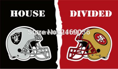 oakland raiders and san francisco 49ers house divided flag 3x5 FT
