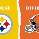 Pittsburgh Steelers vs Cleveland Browns House Divided Rivalry Flag 90x150cm metal grommets