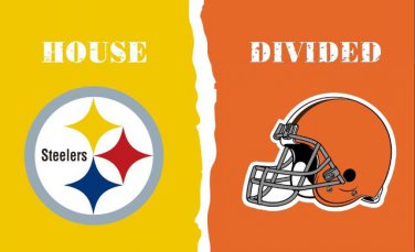 Pittsburgh Steelers vs Cleveland Browns House Divided Rivalry Flag 90x150cm metal grommets