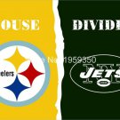 Pittsburgh Steelers vs New York Jets House Divided Rivalry Flag 90x150cm metal grommets