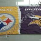 Pittsburgh Steelers Minnesota Vikings House Divided Flag 3x5 ft