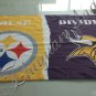 Pittsburgh Steelers Minnesota Vikings House Divided Flag 3x5 ft