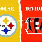 Pittsburgh Steelers vs Cincinnati Bengals House Divided Rivalry Flag 90x150cm metal grommets