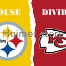 Pittsburgh Steelers house Flag Banner Vs Kansas City Chiefs divided flag banner 3x5 FT