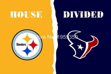 Pittsburgh Steelers vs Houston Texans House Divided Rivalry Flag 90x150cm