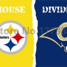 Pittsburgh Steelers St. Louis Rams House Divided Flag 3ft x 5ft Polyester