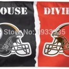 Pittsburgh Steelers Cleveland Browns House Divided Deluxe Premium Fabric 3'x5' Flag