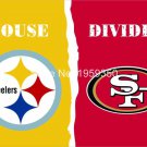 Pittsburgh Steelers vs San Francisco 49ers House Divided Rivalry Flag 90x150cm