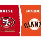 3x5 ft san francisco 49ers vs Giants house divided flag 150x90cm 2 metal grommets