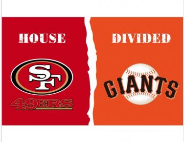3x5 ft san francisco 49ers vs Giants house divided flag 150x90cm 2 metal grommets