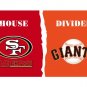 3x5 ft san francisco 49ers vs Giants house divided flag 150x90cm 2 metal grommets