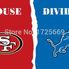 San Francisco 49ers VS Detroit Lions house divided flag digital polyester 3x5 ft banner