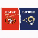 San Francisco 49er vs St.Louis Rams House Divided Rivalry Flag 3X5FT