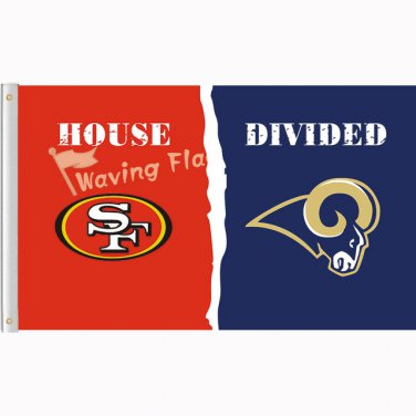 San Francisco 49er vs St.Louis Rams House Divided Rivalry Flag 3X5FT